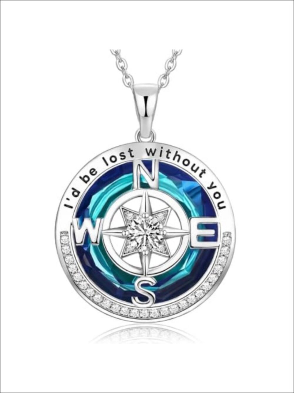 18k Gold Filled 925 Sterling Silver Compass Pendant Necklace Wife Gift